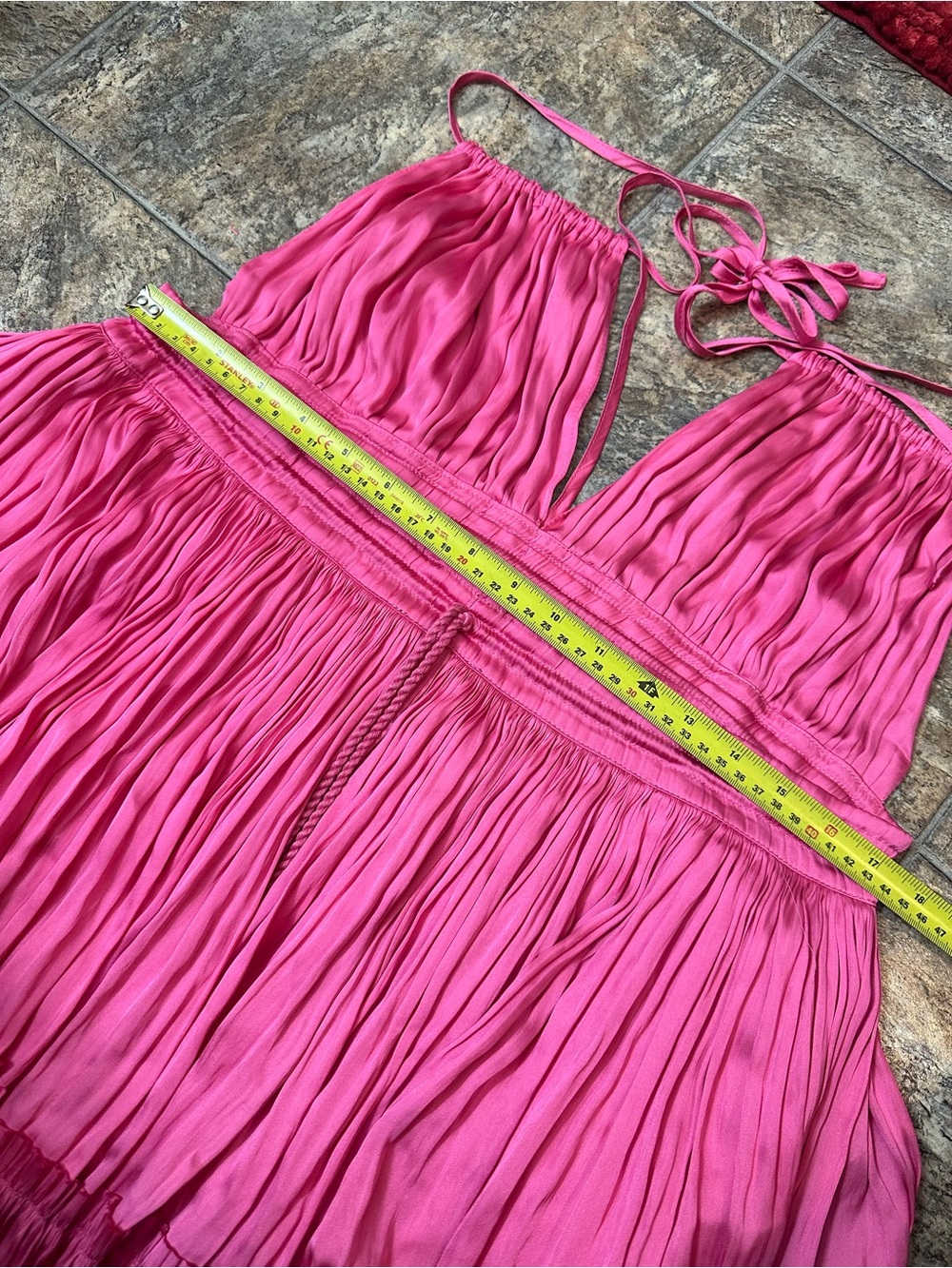 Reset by Jayne 2 Strap Mini Dress Miranda Halter Dress- Hot Pink- Size Large - Picture 4 of 5